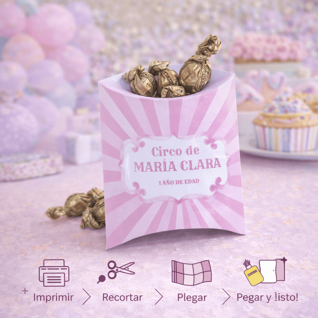 Kit Imprimible Circo Rosa - Decoración Completa para Cumpleaños - Imagen 5