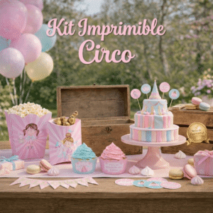 ​Kit Imprimible Circo Rosa - Decoración Completa para Cumpleaños