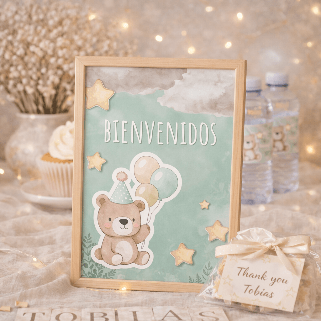 Kit Imprimible Ositos Editable para Cumpleaños - Imagen 4