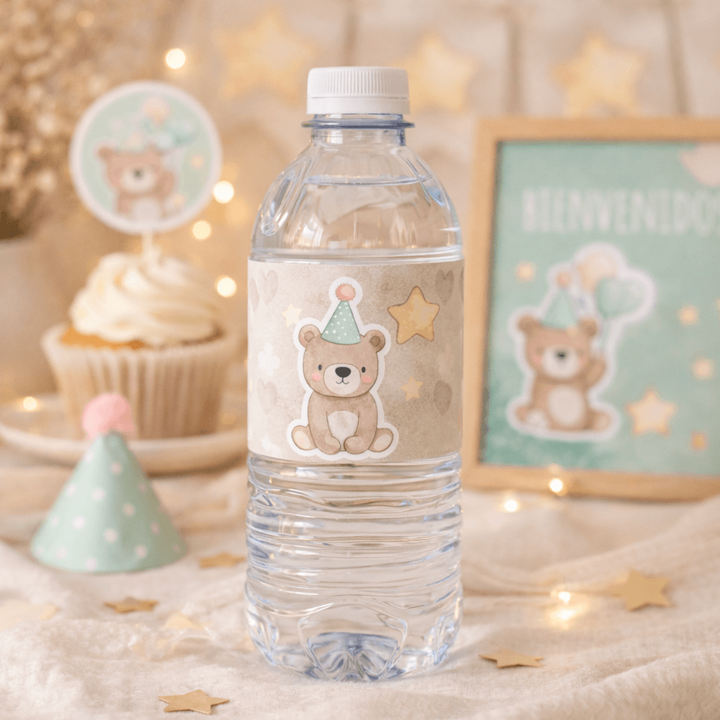 Kit Imprimible Ositos Editable para Cumpleaños - Imagen 2