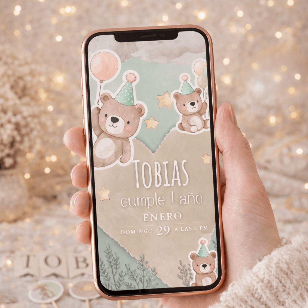 Kit Imprimible Ositos Editable para Cumpleaños - Imagen 3