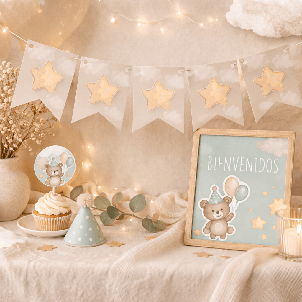 Kit Imprimible Ositos Editable para Cumpleaños - Imagen 7