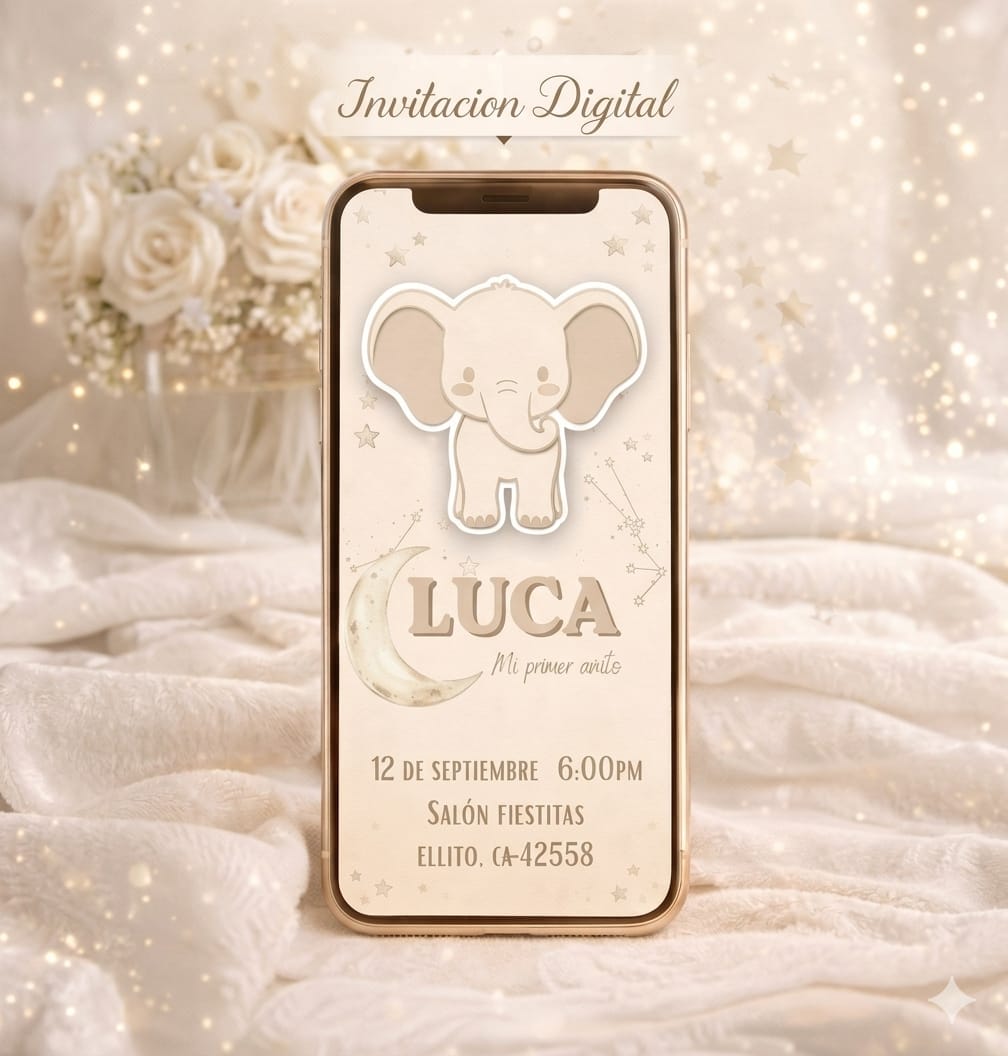 Kit de Fiesta Elefante Beige - Imagen 5